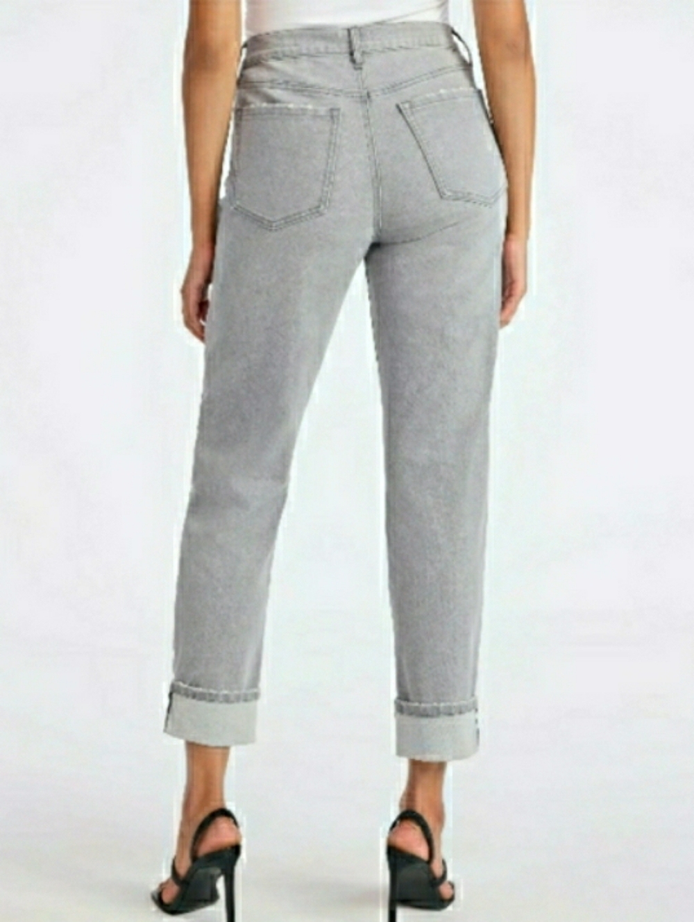 Cropped Jeans Gray Ankle Beatrix Boyfriend By Sofia Vergara 20 1x 2x 🤍 NWT - Picture 3 of 10